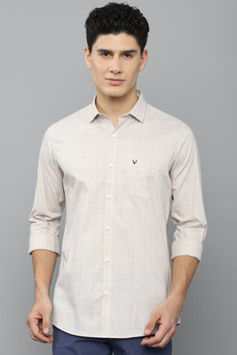 Allen Solly Men Checkered Casual Cream Shirt