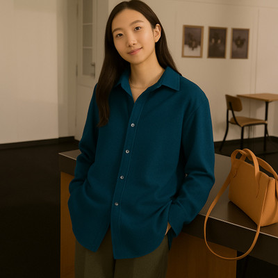 Asta Moda Men Solid Casual Blue Shirt