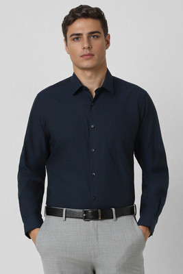 VAN HEUSEN Men Solid Formal Dark Blue Shirt