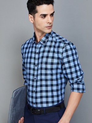 CODE by Lifestyle Men Checkered Casual Blue, Grey, Black Shirt