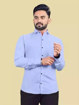CHEAPSHIRTS Men Solid Casual Light Blue Shirt