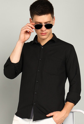 METRONAUT Men Solid Casual Black Shirt