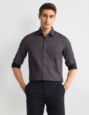 ARROW Men Geometric Print, Printed Formal Grey Shirt