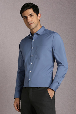 LOUIS PHILIPPE Men Solid Formal Blue Shirt