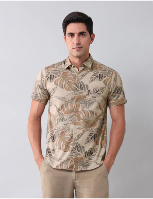 Moda Rapido Men Printed Casual Cream Shirt