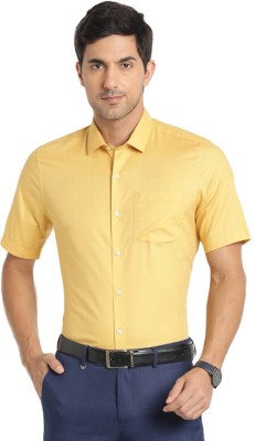 TURTLE Men Printed Formal Yellow Shirt