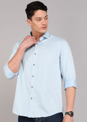 KILLER Men Printed Casual Light Blue Shirt