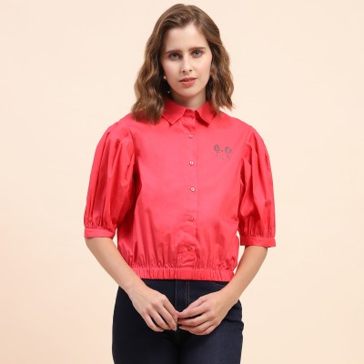 CAMLA Women Printed Casual Pink Shirt