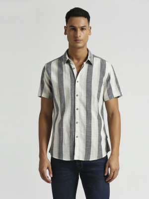 Pepe Jeans Men Striped Casual White Shirt