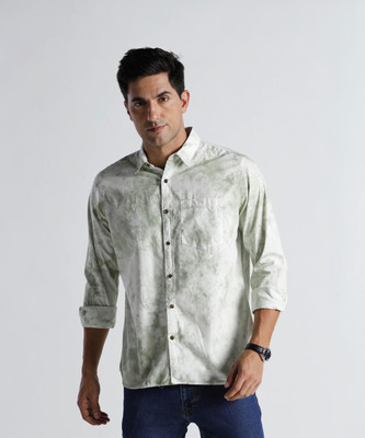 WROGN Men Dyed/Ombre Casual Green Shirt