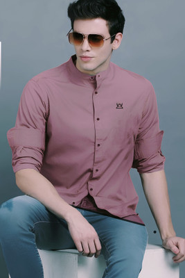 Garry Richards Men Solid Casual Pink Shirt