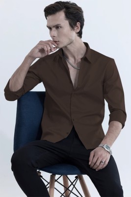 Mayur Creation Men Washed Casual Brown Shirt