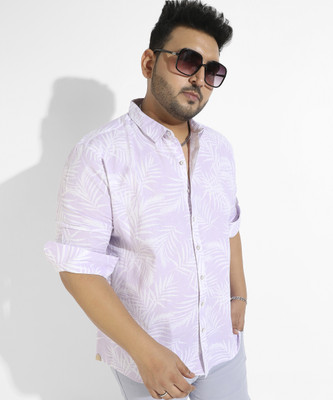 Instafab Plus Men Printed Casual Purple Shirt