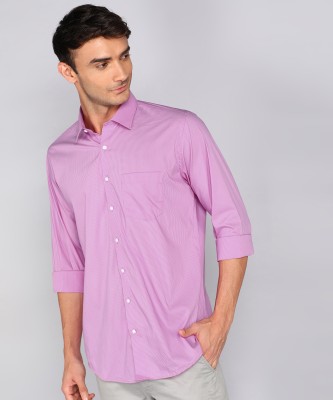 VAN HEUSEN Men Checkered Formal Pink Shirt