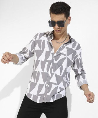 CAMPUS SUTRA Men Printed Casual Grey Shirt