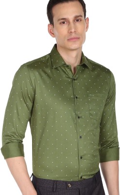 ARROW Men Printed Formal Green Shirt