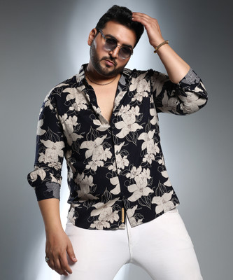 Instafab Plus Men Printed Casual Black Shirt