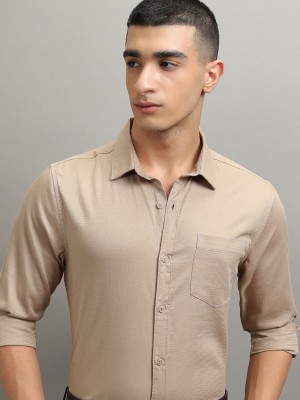 HIGHLANDER Men Solid Casual Beige Shirt