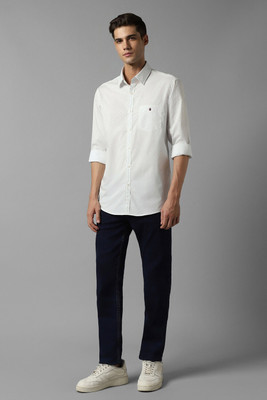 LOUIS PHILIPPE Men Solid Casual White, Grey Shirt