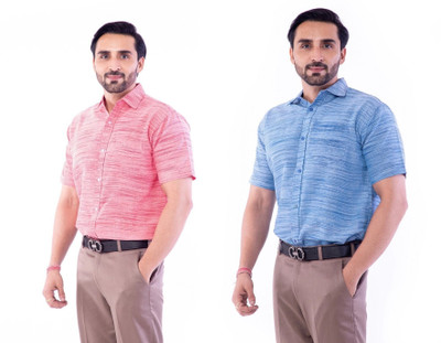 DESHBANDHU DBK Men Solid Casual Multicolor Shirt(Pack of 2)