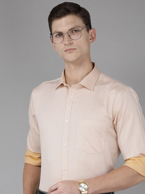 PARK AVENUE Men Self Design Formal Orange Shirt