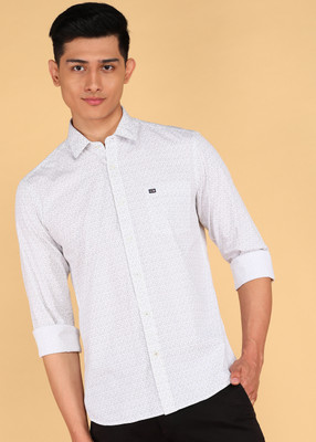ARROW Men Printed Casual Grey Shirt