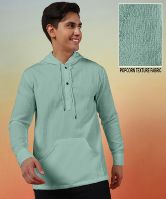 INDICLUB Men Self Design Casual Light Green Shirt