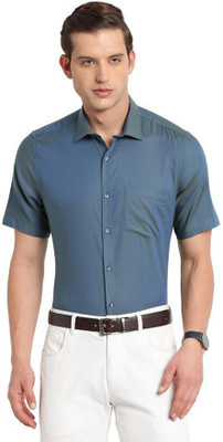 TURTLE Men Self Design Formal Blue Shirt