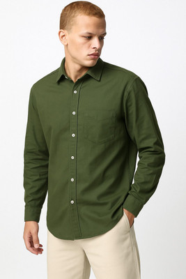 Nextfit Men Solid Casual Green Shirt