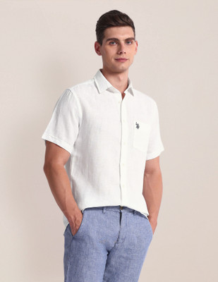 U.S. POLO ASSN. Men Solid Casual White Shirt