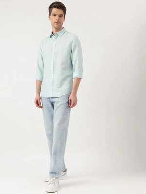 MARKS & SPENCER Men Printed Casual Blue Shirt