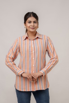 KANCHUK Women Striped Casual Multicolor Shirt