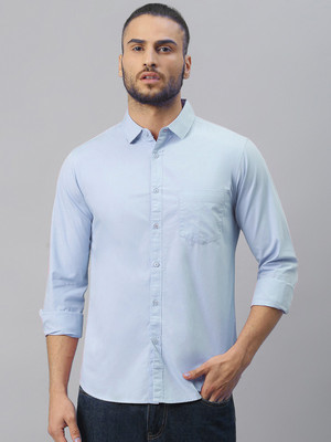 PROVOGUE Men Solid Casual Light Blue Shirt
