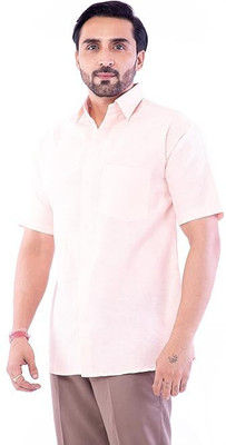 DESHBANDHU KHADI Men Solid Formal Beige Shirt