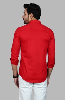 Liza Martin Men Solid Casual Red Shirt