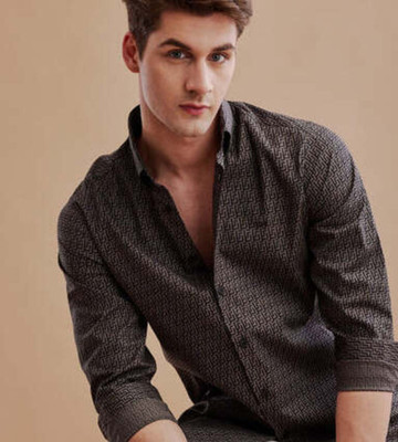 Jai Textiles Men Checkered Casual Brown Shirt