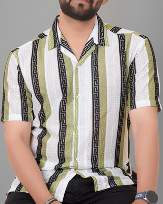 METRONAUT Men Self Design Casual Light Green Shirt
