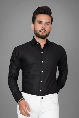 Road Rider Men Solid Formal Black Shirt