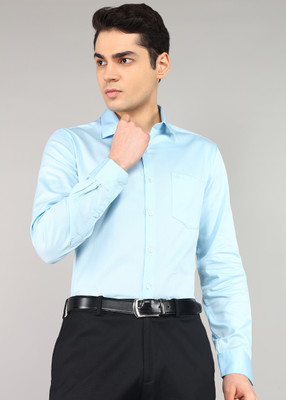 ARROW Men Solid Formal Blue Shirt
