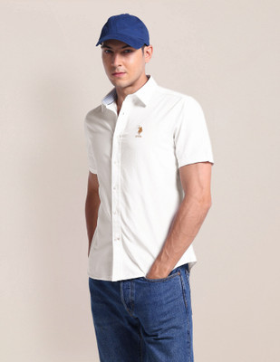 U.S. POLO ASSN. Men Solid Casual White Shirt