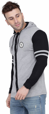 GEUM Men Self Design Casual Grey, Black Shirt