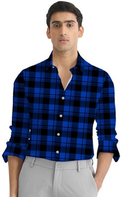 LYZOO FASHION Men Printed Casual Blue Shirt