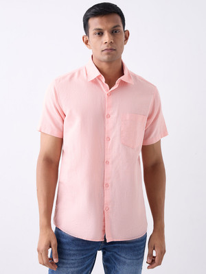 Spykar Men Solid Casual Pink Shirt