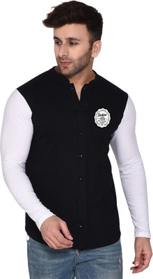 tfurnish Men Solid Casual Black Shirt