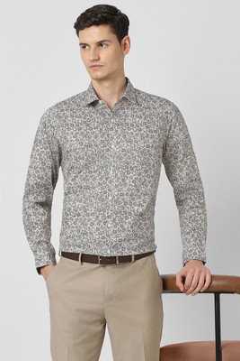 PETER ENGLAND Men Printed Formal Grey Shirt