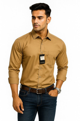 Vidhya Rani Store Men Solid Formal Beige Shirt