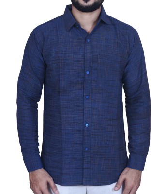 ARENTERPRISES Men Self Design Casual Dark Blue Shirt