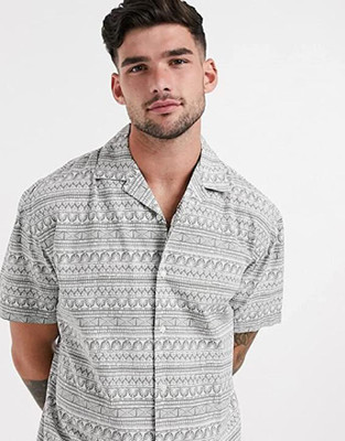 Nirvaan Men Printed Casual White Shirt