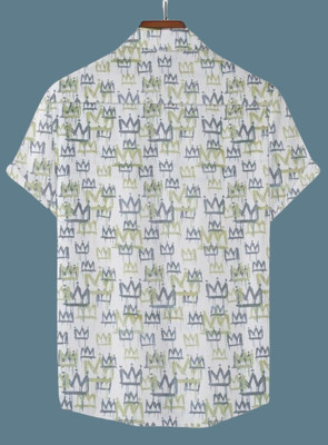 StellLIFEsTYLE Men Printed Casual Light Green Shirt