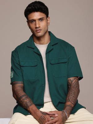 Roadster Men Solid Casual Green Shirt